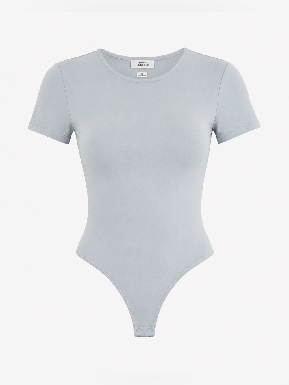 Aritzia Babaton Contour Vivacity Crew Bodysuit Light Blue Gray XS Short Sleeve
